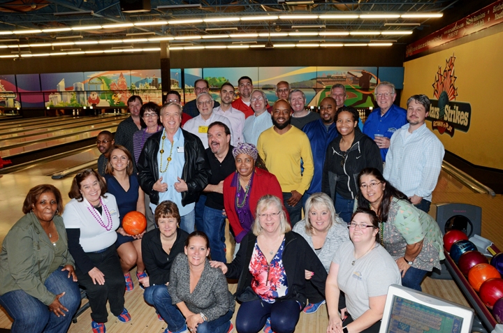 Street Smart Reunion attendees together at a bowling alley social